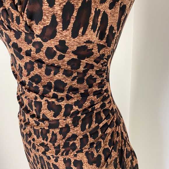 RALPH LAUREN Leopard Animal Print Body Con Stretch Dress Size Small - Picture 8 of 11